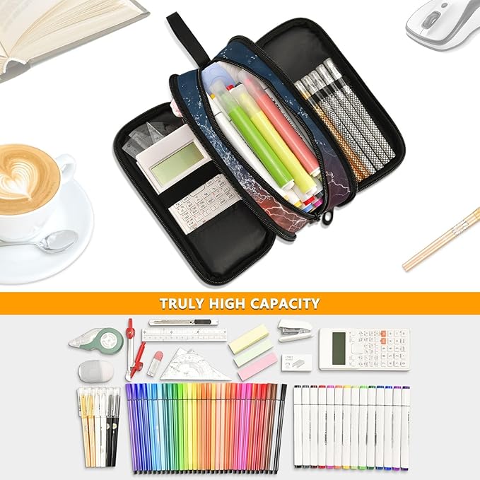 BOENLE American Football Pencil Case Box Boys Girls Large Pencil Pouch with Zipper Compartments Big Capacity Stationery Pen Bag Organizer for Kids Teens Adults School