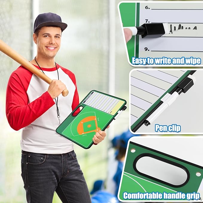 Torlam Magnetic Dry Erase Coach Board, Baseball, Soccer, Football, Basketball Coaching Clipboard