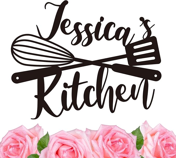 Custom Kitchen Name Sign, Personalized Metal Kitchen Sign, Housewarming Cooking lover Gifts, Mom's Day Gifts, Kitchen Gift for Grandma