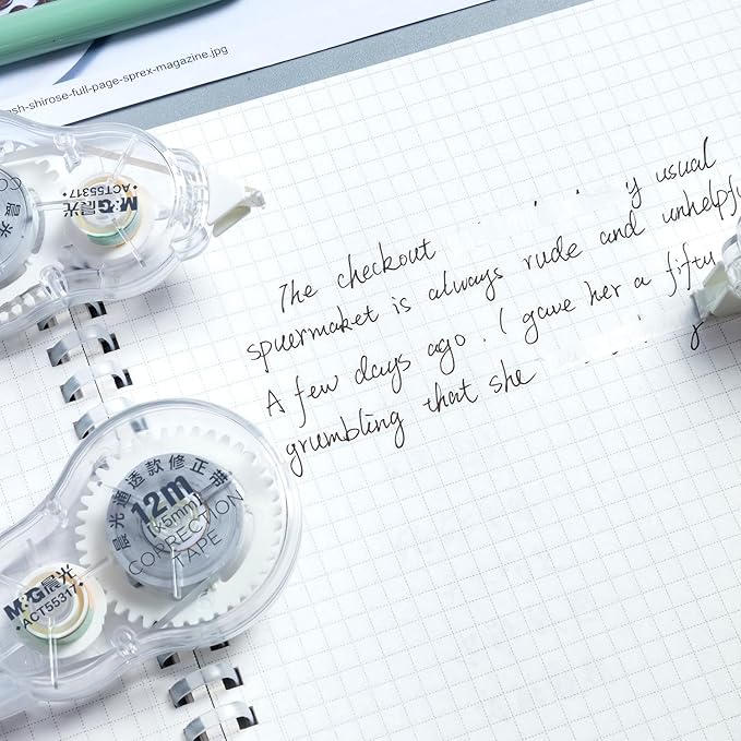 M&G White Correction Tape, Easy to use applicator for Instant Corrections, 39.37 Ft/Pack,for Office (6 Pack, 12M/472"x 0.2")