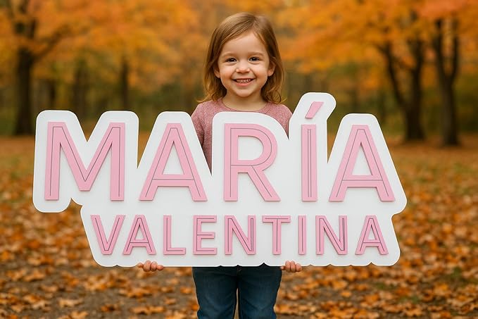 Custom Baby Name Sign- Wood bedroom sign- Kids room decor (Double Layer Name Sign)