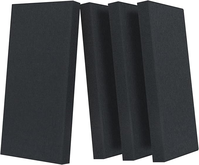 UMIACOUSTICS 4 PCS Acoustic Panels with Hanging Hardware, 2” Thick Fiberglass Sound Proof Panels for Studios, Office, Home Theater Ceiling or Wall- Blue Grey