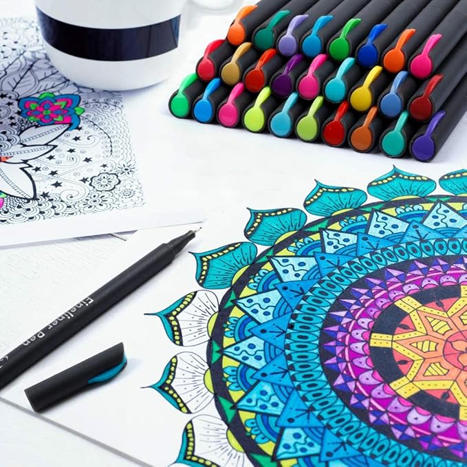 Tebik 45 Pack Planner Colored Pens, 40 Colors Pens with 5 Stencils, Fineliners for Journal Planner Note Calendar Writing Coloring, Drawing, School Office Art Supplies
