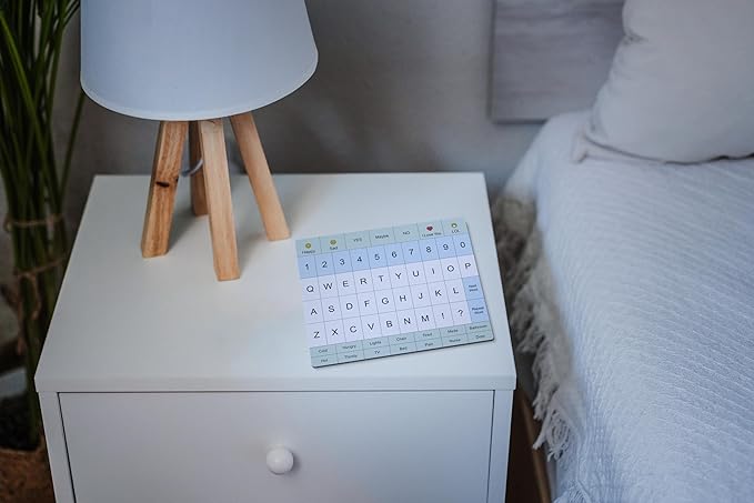 Adult Communication Board - Non-Slip, Portable Letter Chart for Non-Verbal, Stroke Recovery, Effective Visual Aids for Non-Speaking Patients, Pain Scale, QWERTY or ABC (QWERTY)