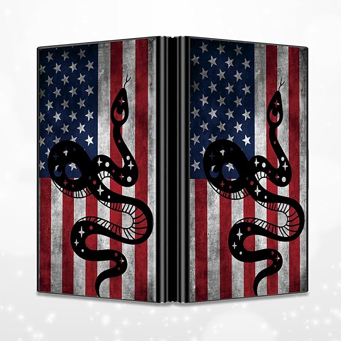 BWEGRHE Slim Credit Card Holder, Snake Flag RFID Blocking Metal Wallet for Men & Women, Aluminum Minimalist Hard Case Pocket-Sized Business Cards Organizer (Fits Up to 10 Cards)