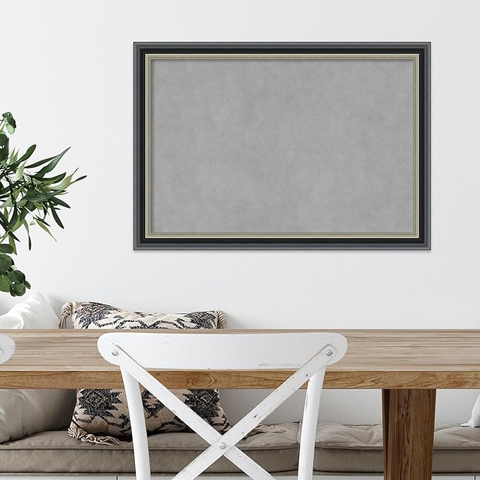 Amanti Art Black Framed Magnetic Board 19x27 Medium Vision Board for use with Magnets, 100% Metal Sheet to Display Items as Office Decor or for Home Organization in mudroom, Kitchen or Kids Room
