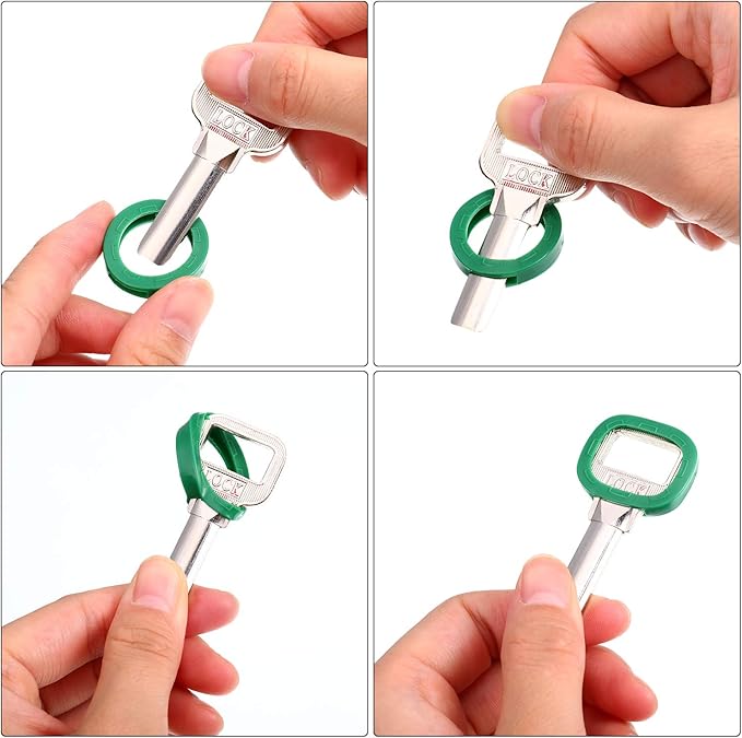 Blulu 80 Pieces 1Inch Colored Key Covers Caps Tags Covers Set Plastic Key Color Identifier Rings Toppers(Classic Color)