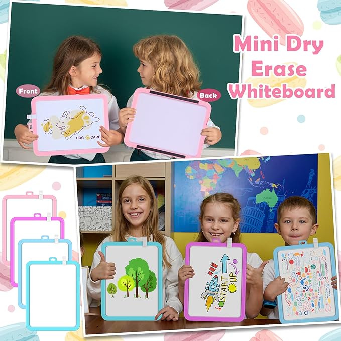 Outus 10 Pcs Dry Erase Mini White Boards Bulk 8.5 x 11'' Small Magnetic Whiteboard Double Sided Colored Writing Boards for Kids Students Locker Fridge(Macaron Color)