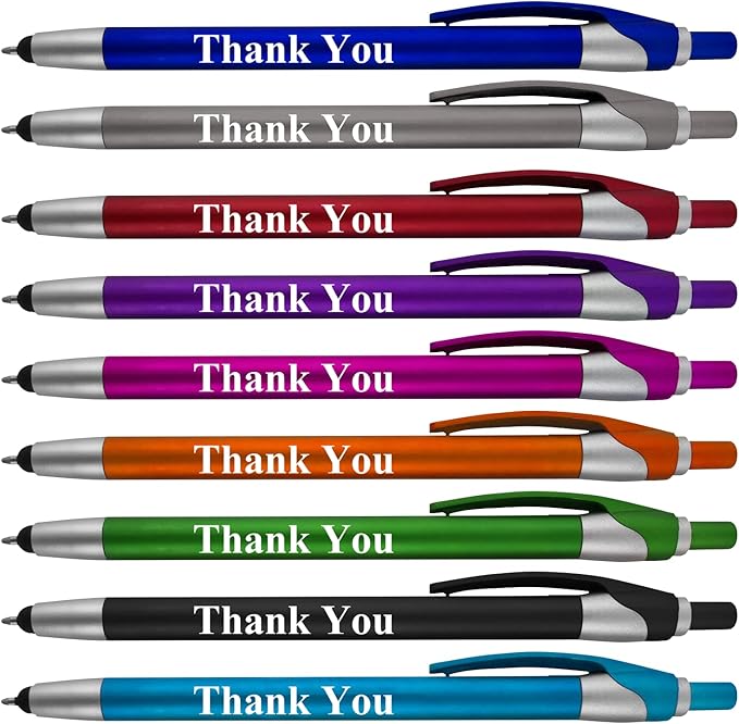 Personalized With your Custom Logo or Text Pens-Pack of 450- for Marketing, Parties, and Events, 2 in 1 Capacitive Stylus & Ballpoint Pen Compatible With Touchscreen Devices, Black Ink, Red Pens