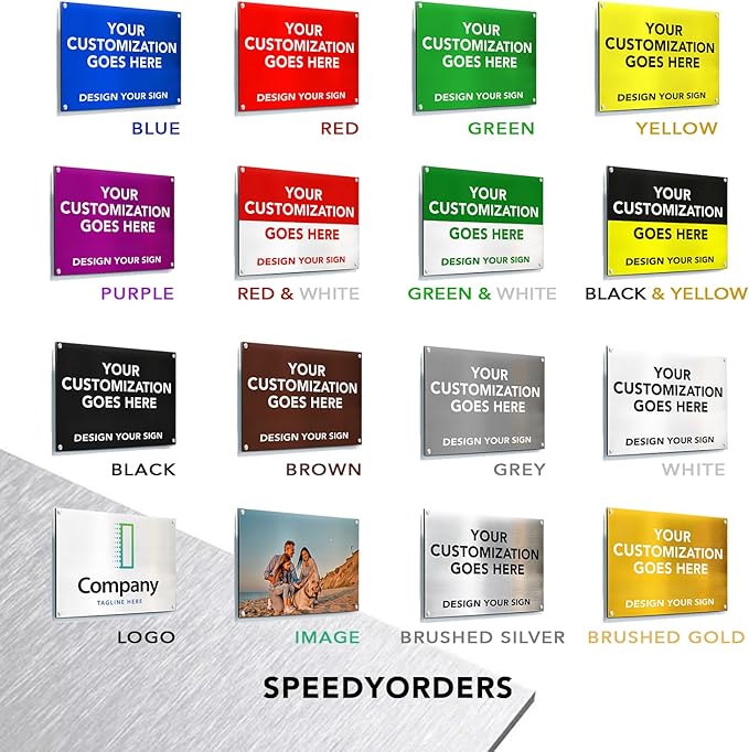 Custom Metal Signs, Personalized Aluminum, Customized Safety, Business Signs, Waterproof Outdoor, White Aluminum (Brown, 30x24 In)