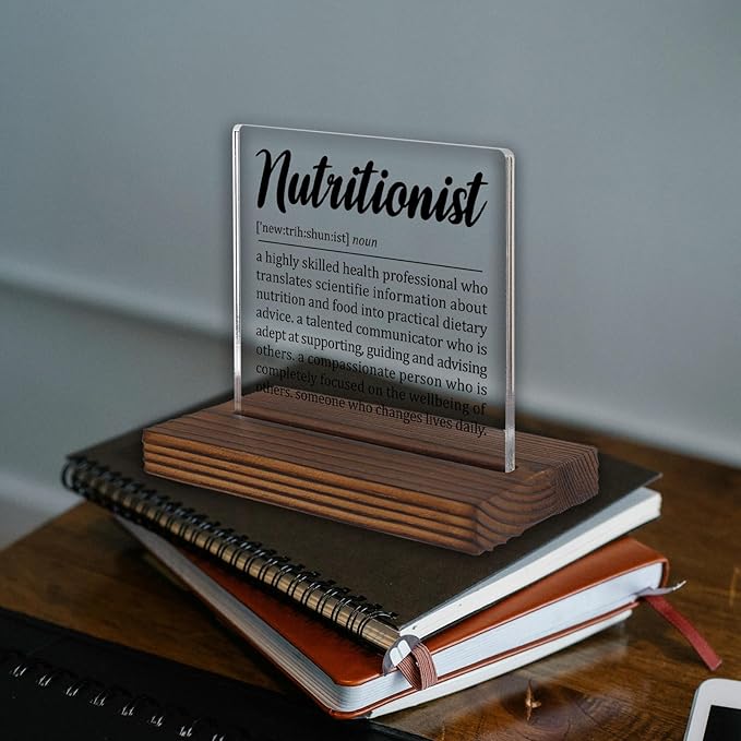 Nutritionist Gift for Women and Men, Thank You Desk Sign for Dietitian or Health Coach, Office Decor for Nutrition Professionals, Holiday or Graduation Appreciation Plaque PA057