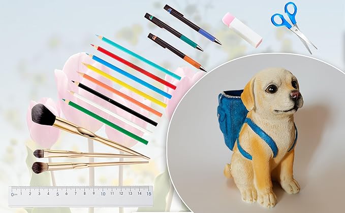 Photour Dog Pen Holder for Desk Pen Pencil Cup Creative Desktop Pen Organizer Pencil Cups for Desk Unique Accessories Decor for Home Office School Gift for Dog Lovers (Labrador Retriever)