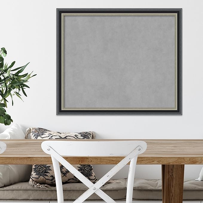 Amanti Art Black Framed Magnetic Board 23x27 Medium Vision Board for use with Magnets, 100% Metal Sheet to Display Items as Office Decor or for Home Organization in mudroom, Kitchen or Kids Room