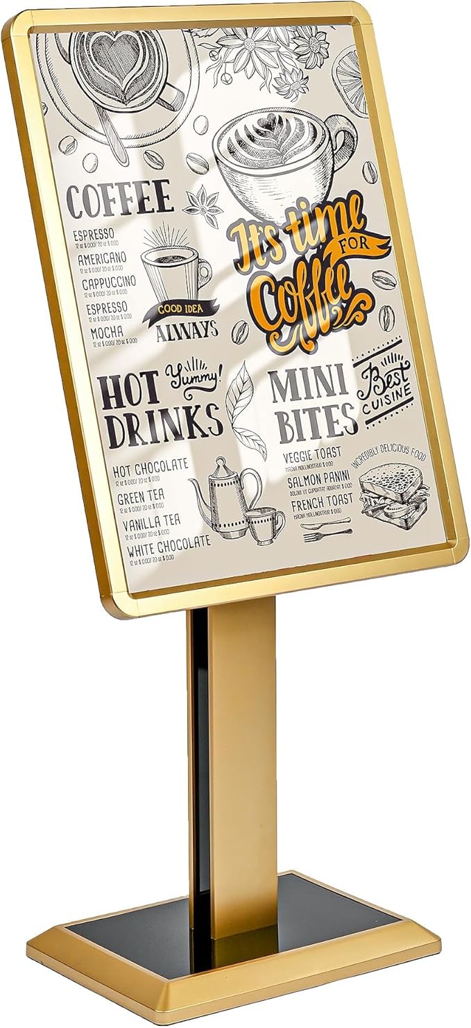 lesolar Display Menu Stand, 21x29 Inch Heavy Duty Aluminum Pedestal Sign Holder, Adjustable Floor Standing Sign Holder for Vertical and Horizontal View Display for Malls, Schools, Restaurants