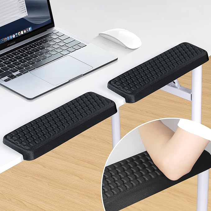 L-Shaped Desk EdgeRest, 2-Piece Set,Desk Elbow Pad, Ergonomic Design, Suitable for Desk and Table Edge, Memory Foam Material, Non-Slip and Wear-Resistant, Black Oval9（Fabric）