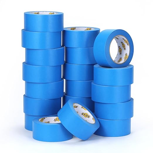 EFOK Blue Painters Tape 2 Inch Bulk - Paint Tape 20 Rolls x 1.88 Inch x 55 Yards - Painter's Tape Blue Masking Tape for Walls Painting Packing Automotive Home, Total 1100 Yards