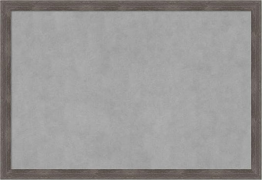 Amanti Art Grey Framed Magnetic Board 27x39 Large Vision Board for use with Magnets, 100% Metal Sheet to Display Items as Office Decor or for Home Organization in mudroom, Kitchen or Kids Room