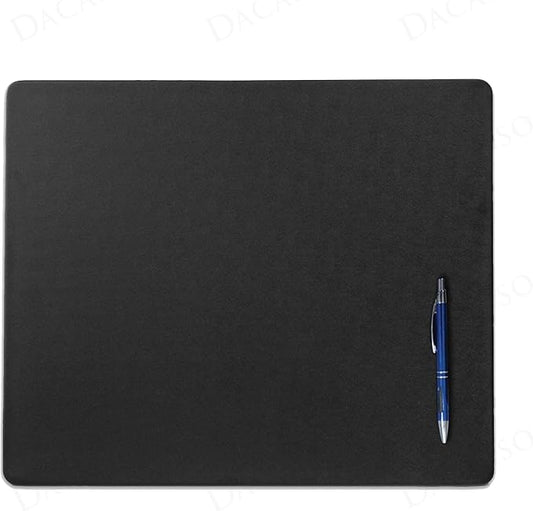 DACASSO Leatherette Conference Table Pad - Luxury Leather Desk Blotter for Writing - Padded Executive Desk Surface Protector - (Black, 17” x 14”)