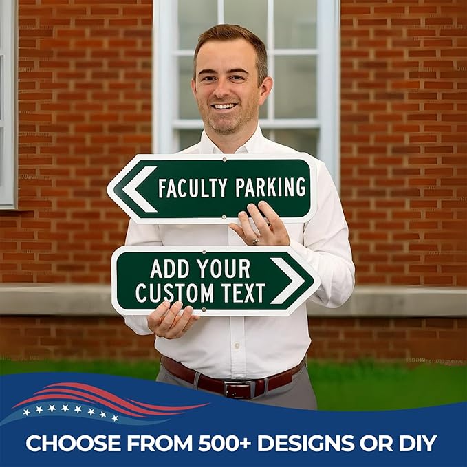 Custom Right Arrow Metal Sign by DC | Directional Signs for Indoor & Outdoor Use | Personalized Rust-Free Metal Yard Display | Customized Weatherproof Road Arrow Marker | Multiple sizes | Made in USA