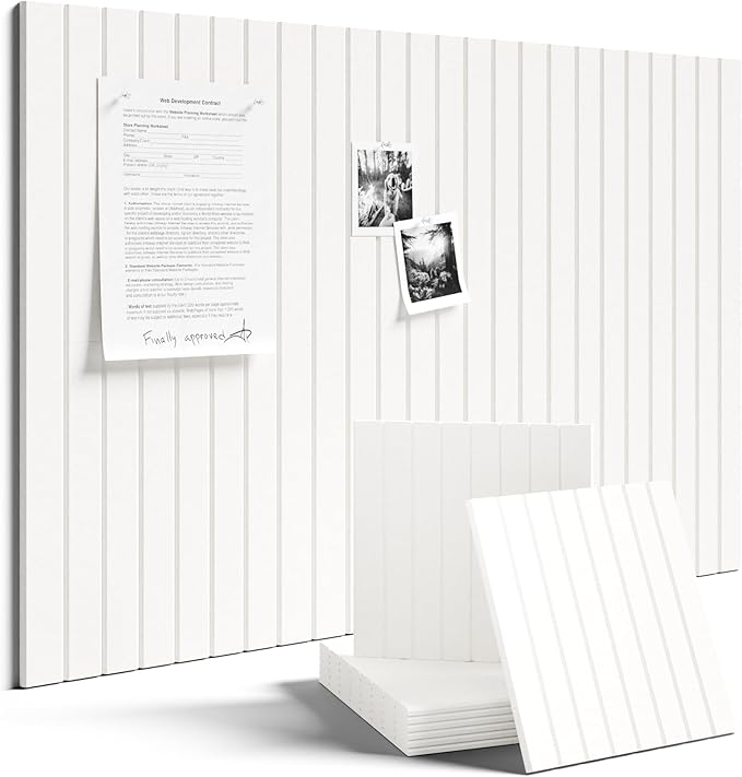 Fluxynara Large Felt Bulletin Board 36" x 24" Cork Board Alternative-6 Pack with 40 Safe Removable Adhesive Tabs, Cork Boards for Walls Cork Board for Home Office Classroom Pin Board (Milky White)