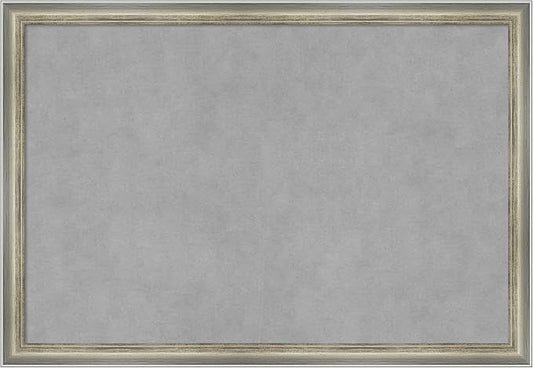 Amanti Art Silver Framed Magnetic Board 18x26 Medium Vision Board for use with Magnets, 100% Metal Sheet to Display Items as Office Decor or for Home Organization in mudroom, Kitchen or Kids Room