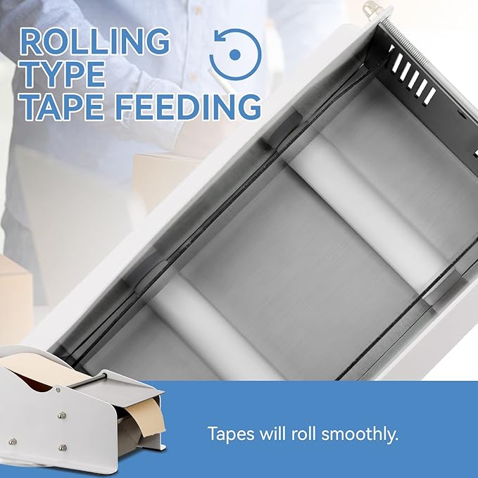 Frifreego Water-Activated Tape Dispenser, Manual Width-Adjustable Kraft Gum Tape Dispenser for 0.98-3.54" Wide Tape, All-Body Steel Packing Tape Dispenser, Stable and Durable