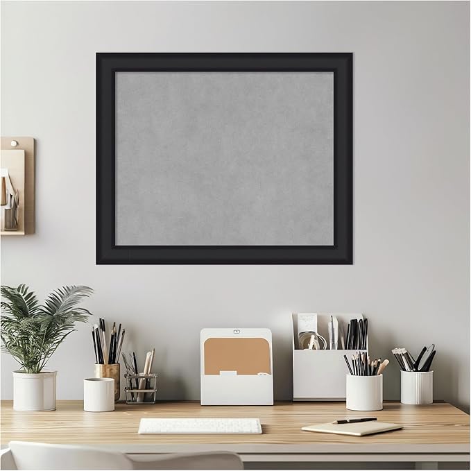 Amanti Art Black Framed Magnetic Board 19x23 Small Vision Board for use with Magnets, 100% Metal Sheet to Display Items as Office Decor or for Home Organization in mudroom, Kitchen or Kids Room