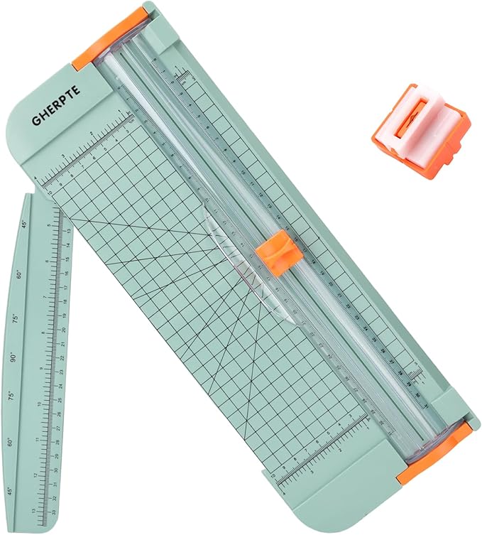 A4 Paper Cutter -12 Inch Paper Trimmer with 2pcs Replacement Blades with Safeguard Side Rulerfor Cut Gift Card,Coupon,Label, Cardstock,Photo