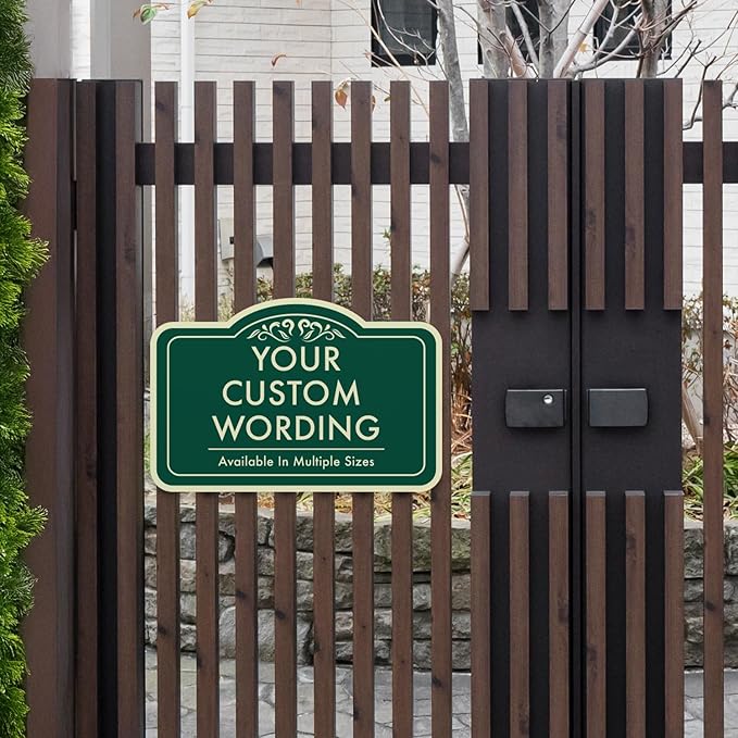 Customizable Outdoor Metal Sign - Personalized Aluminum - Driveway & Waterproof - Design No. 1 Forest Green 30x24 In
