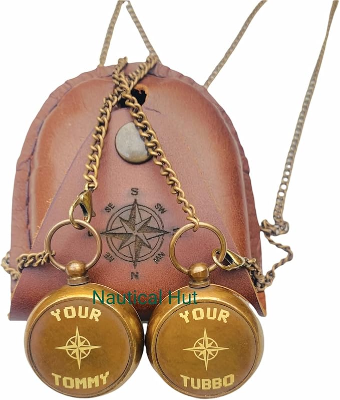 Brass Compass Personalized – Waterproof Pocket Compass for Son, Grandson, Daughter – Baptism, Communion, Easter, Graduation Gift – Engraved with Your Tommy, Your Tubbo