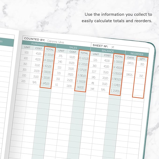 Clever Fox Inventory & Sales Log Book for Small Business – Inventory Ledger Book, Inventory Notebook, Order Tracker Book for Purchases, Sales & Reorders – Undated, Hardcover, A5, Dark Teal