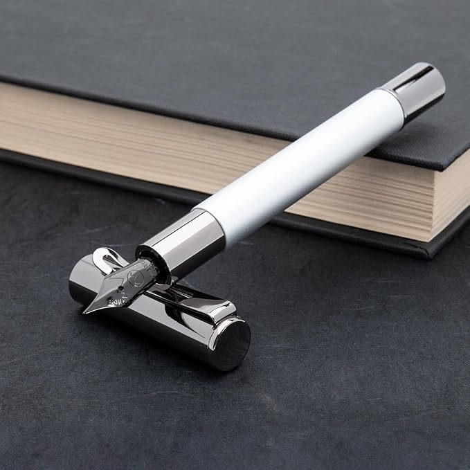 Monteverde USA Ritma Fountain Pen in Silver – Medium Nib, Balanced JoWo Stainless Steel, Refillable Ink Cartridge/Converter – Perfect for Professionals & Writing Enthusiasts