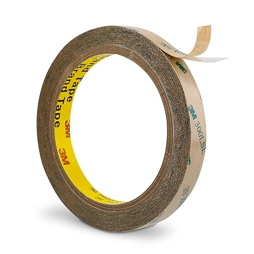 Made of 3M 300LSE Double Sided Tape 0.5" x 36Ft Clear, Heavy Duty Adhesive Tape, Thin Double Sided Tape for Crafts, Electronics, Laptop & Phone Repairs, Arts, Leather Work, Card Making – 1 Pack