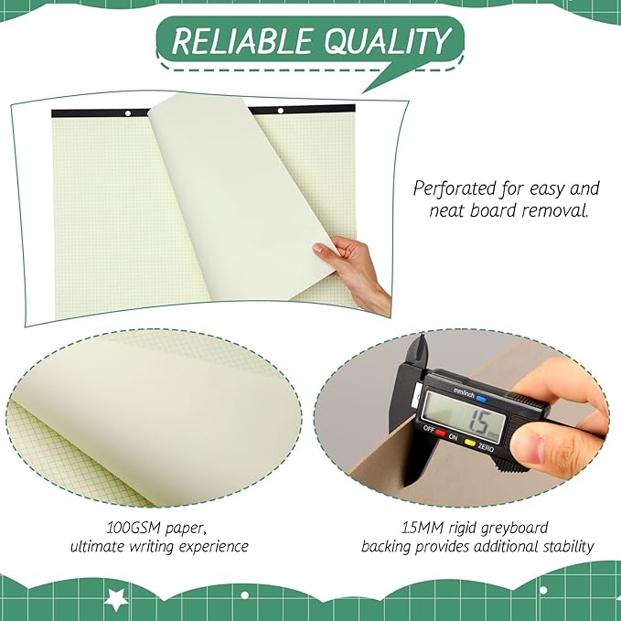 Fainne 3 Pcs Large Engineering Graph Paper Grid Graph Paper Pad Giant Drafting Pad Blueprint Sketching Graph Paper Engineer Architect Designer Mathematician Draftsman (Beige, Green,22x17inches)