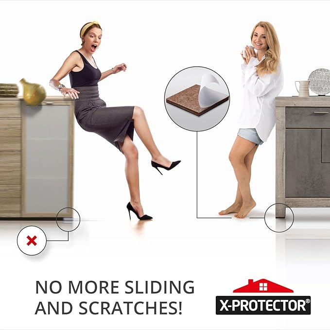 X-PROTECTOR Non Slip Furniture Pads – 24 pcs Premium Furniture Grippers 2"! Best SelfAdhesive Rubber Feet Furniture Feet – Ideal Non Skid Furniture Pad Floor Protectors – Keep Furniture in Place!