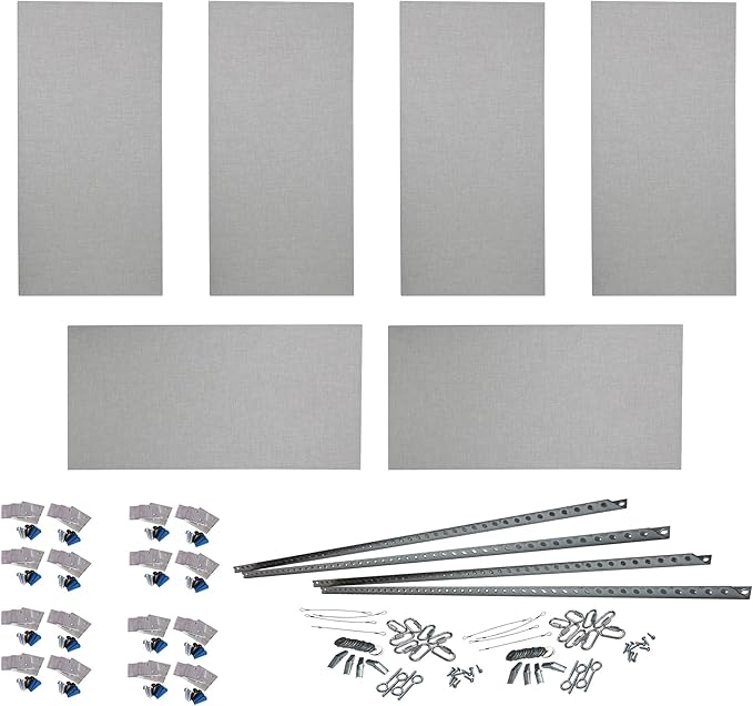 ATS Acoustics Home Office Residential Acoustic Treatment Room Kit Sound Absorbing Acoustic Panel 6 Pack for 50-100 Sq Ft (Platinum)