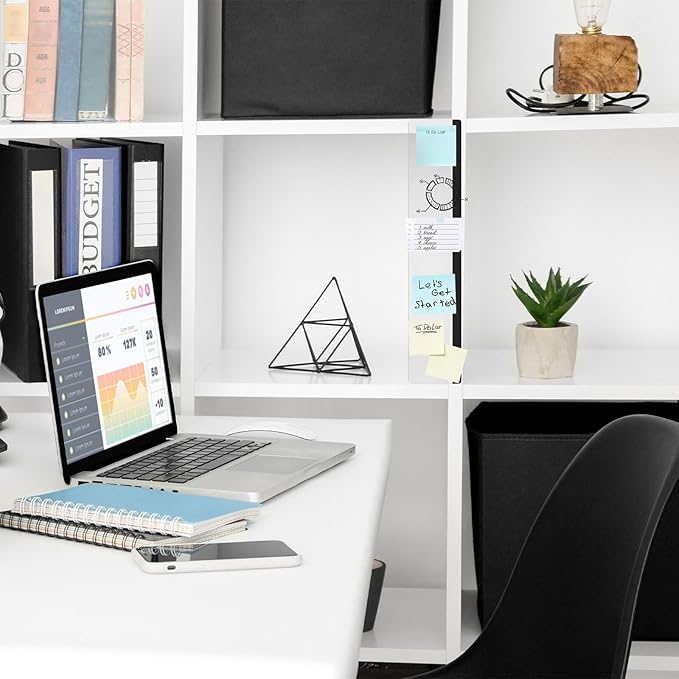 DOLLAR BOSS Monitor Memo Boards for Computers Office Desk Accessories 15.7" x 3.1" Transparent Acrylic Monitor Side Panel Multifunction Message Board Screen Note Holder for Office Home Work Desk