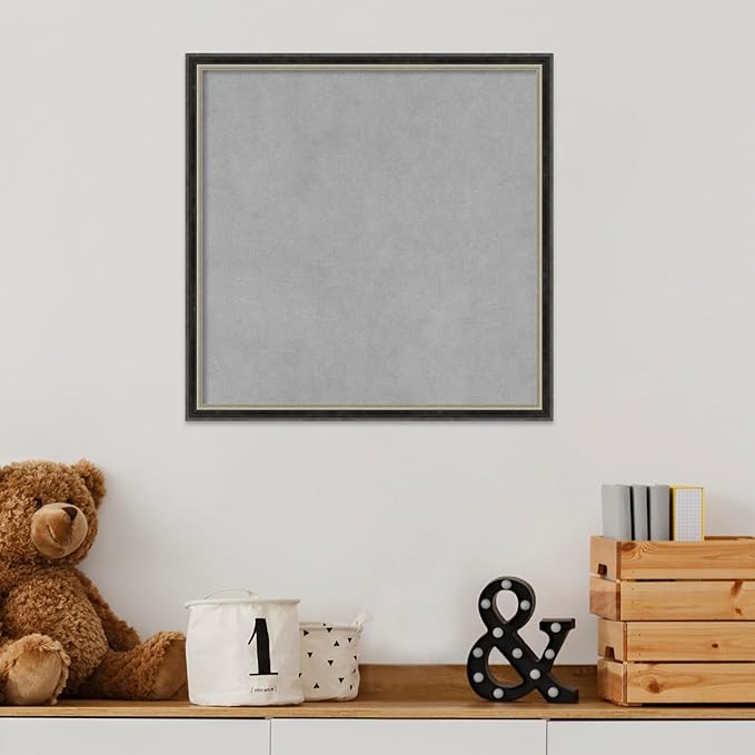 Amanti Art Black Framed Magnetic Board 17x17 Small Vision Board for use with Magnets, 100% Metal Sheet to Display Items as Office Decor or for Home Organization in mudroom, Kitchen or Kids Room