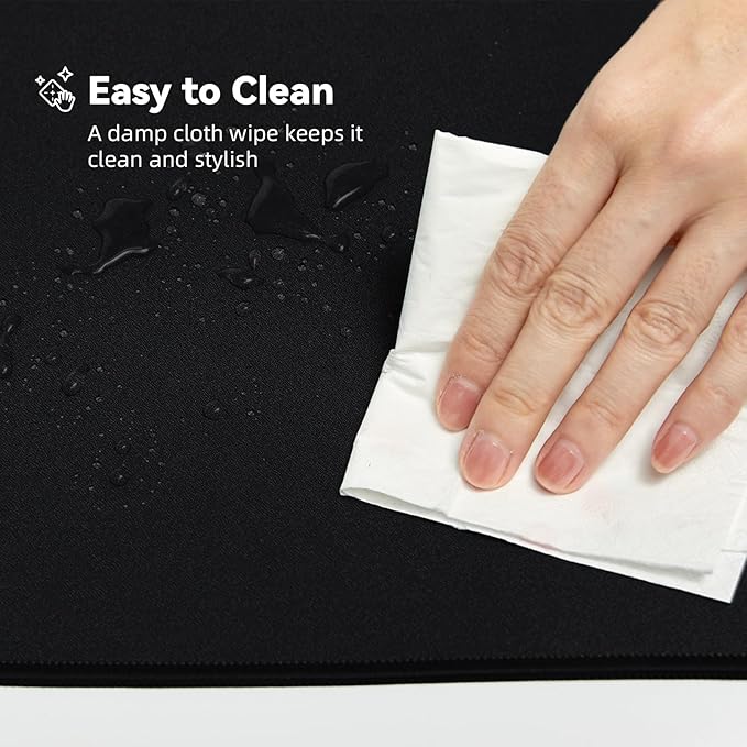 Reniteco Large Gaming Mouse Pad with Durable Stitched Edges, Non-Slip Rubber Base, Black Mousepad Mouse Mat Desk Pad for Home Office Gaming, 35.4''x15.7''x0.12'', Black
