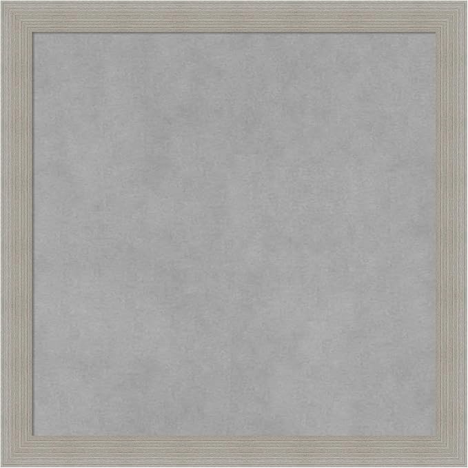 Amanti Art Grey Framed Magnetic Board 18x18 Small Vision Board for use with Magnets, 100% Metal Sheet to Display Items as Office Decor or for Home Organization in mudroom, Kitchen or Kids Room