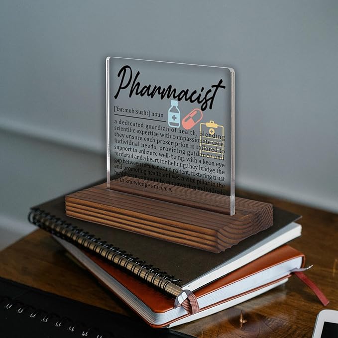Pharmacist Gifts, Thank You Desk Sign for Pharmacy Professionals, Appreciation Plaque for Healthcare Staff, Recognition Office Decor for Pharmacist Week PA042