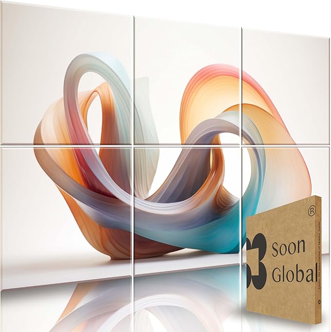 Soon Global Acoustical Wall Panels, 72 X 48 Inches Art Acoustic Panels, Decorative Acoustic Panels, Acoustic Wall Panels, Sound Absorbing Wall Art, Fluid