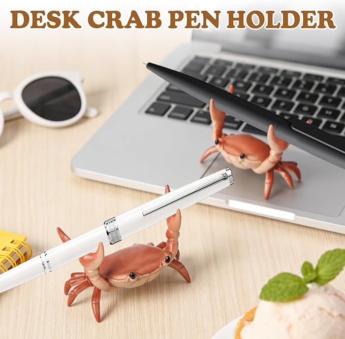 4PCS Desk Crab Pen Holder,Creative Crab Pen Holder,New Cute Crab-Shaped Pen Holders,Weightlifting Crabs Penholder Bracket Storage,Funny Desk Decor for Office Desks,Shop Windows,Home(Mix)