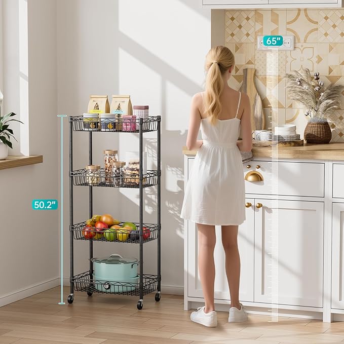 SINGAYE Shelf Closet Wire Shelving：Adjustable Metal Unit for Laundry Room Organization Bathroom Kitchen Home Storage with Wheels Pantry Rack Shelves