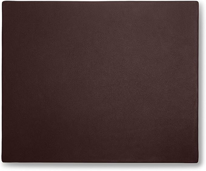 Leatherology Brown Classic Desk Pad – Full-Grain Leather Office Mat with Lift-Up Side Rails, Smooth Writing Surface | Protective Desk or Conference Table Pad for Laptop & Notes