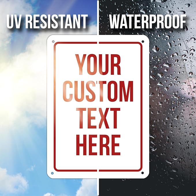 Custom Sign, Personalized Signs for Office, Business, Workplace, Warehouse, Airbnb, Warning Label, Delivery Red Border Signs, 7x10 Inches, Rust Free PVC, Waterproof, Hazard Information, Made in USA