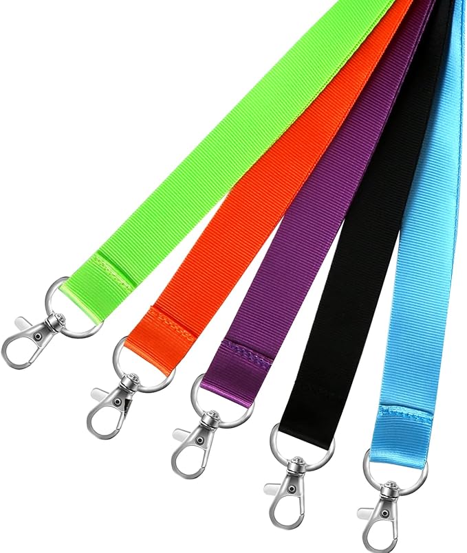 YOUOWO 5 Pack 5Colours Lanyards with Vertical ID Badges Holder and Retractable Badge Reels,Neck Lanyard,for Keys Women Teacher Men