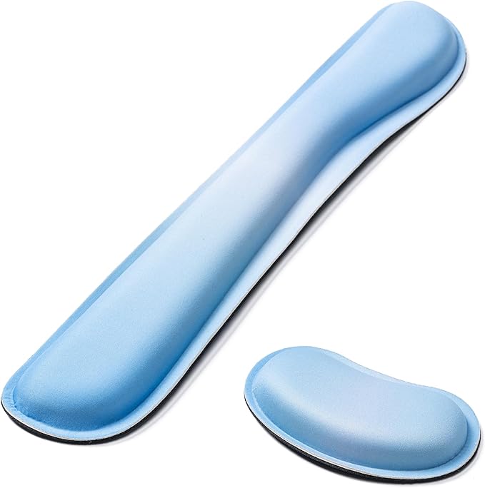 Hoewina Keyboard Wrist Rest,Ergonomic Wrist Rest,Superfine Fabric and Gel Memory Foam Wrist Pad for Computer Keyboard for Easy Typing & Pain Relief, Suitable for Office, Family, Outdoor, Gradient Blue