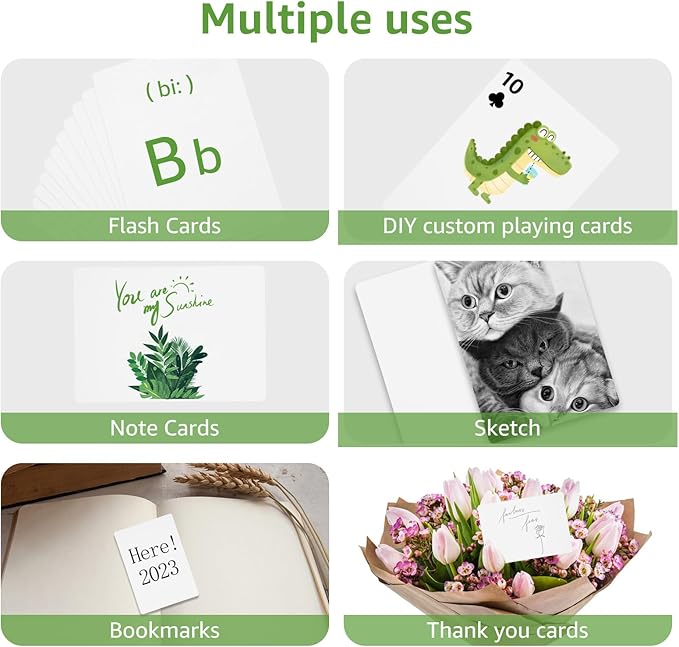 648PCS Blank Playing Cards 2.5" x 3.5" Blank Playing Cards to Write On Double Sides Printable Index Flash Cards Blank Tarot Cards for DIY Game Cards Gift Cards Message Card