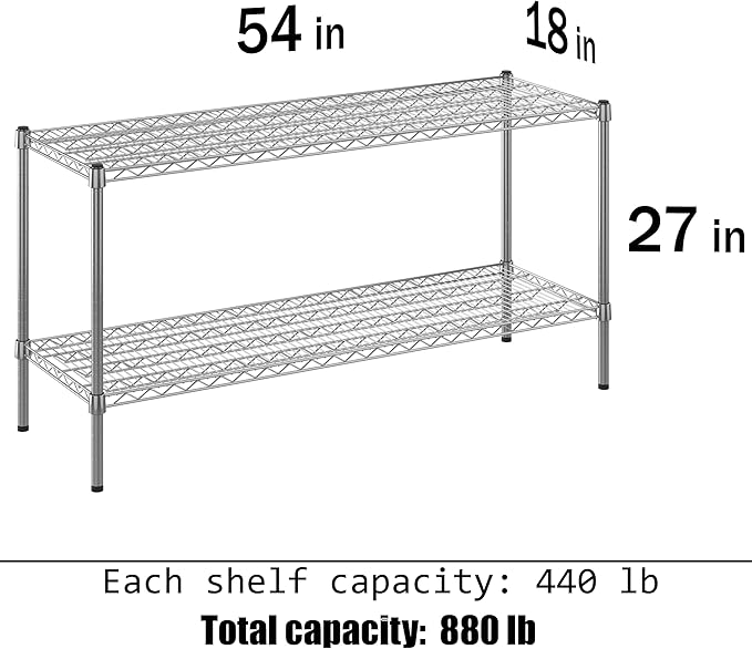 Regal Altair 18" Deep x 54" Wide x 27" Height Wire Shelving Kit | 2-Tier | NSF Commercial Storage Rack Unit